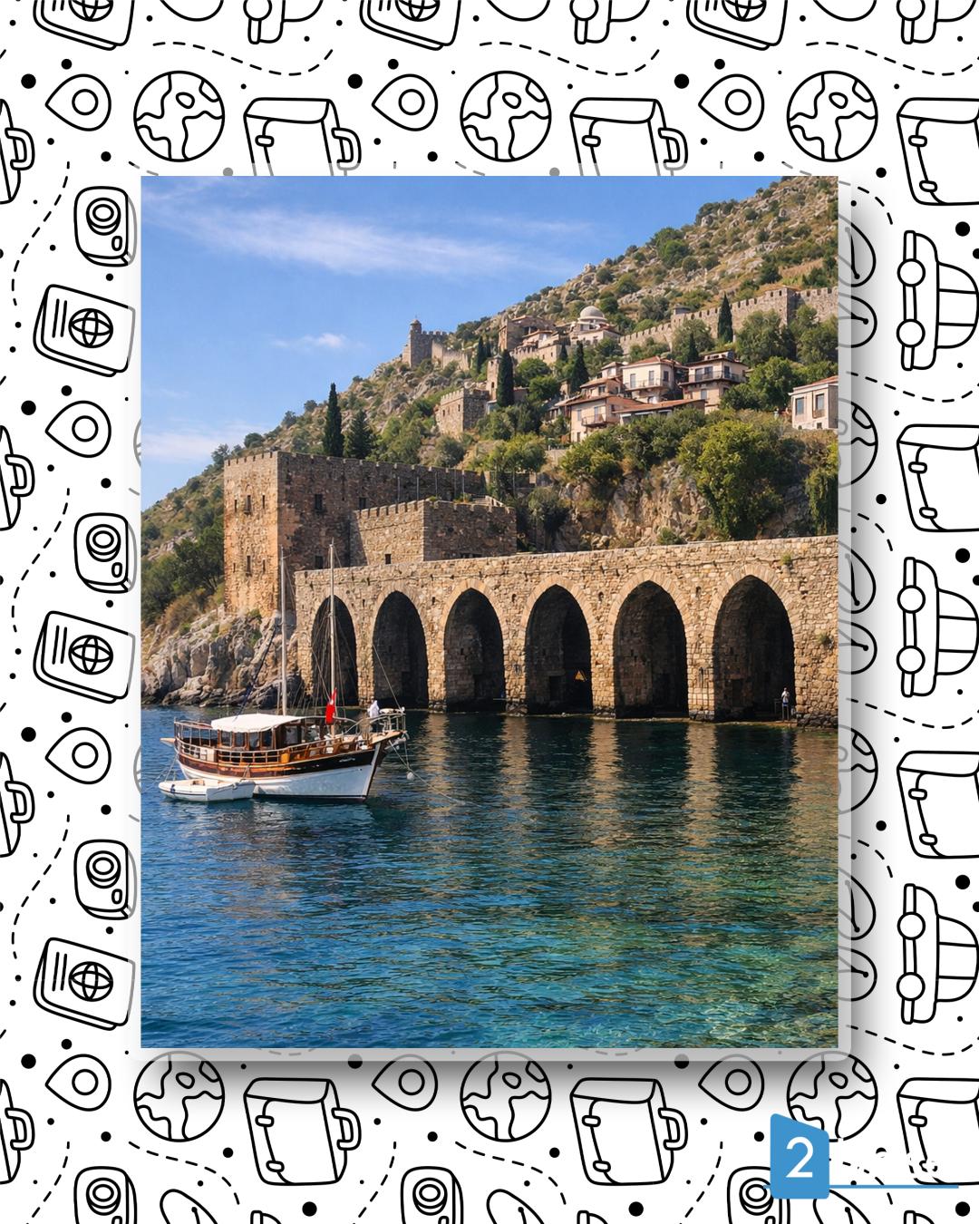 Alanya, Turkki: Veneretki pitkin historiallista satamaa näkymillä linnavuorelle.