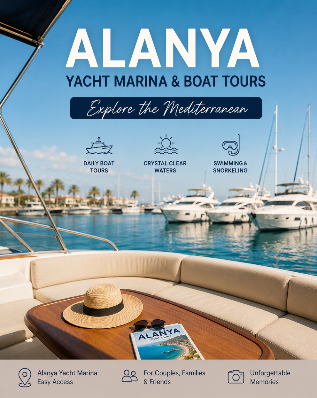 Marina u Alanji nudi mediteranske izlete brodom, plivanje i ronjenje za nezaboravan odmor.