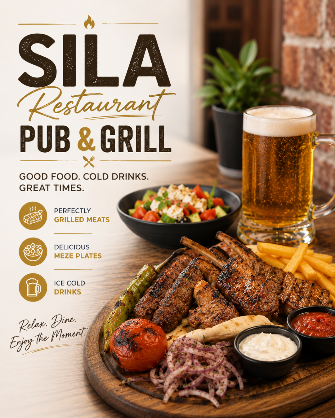 Az Alanya Sila étterem finom grillezett húsokat, meze-válogatást és hideg italokat kínál a kellemes időtöltéshez.