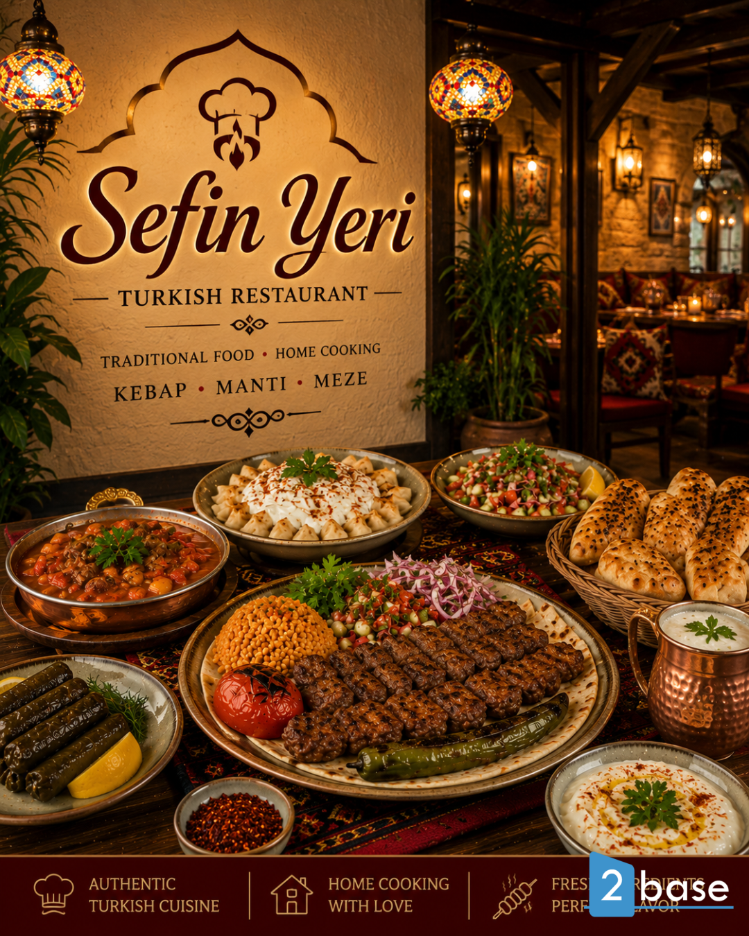 Restauracja Sefin Yeri w Alanyi oferuje autentyczną kuchnię turecką, tradycyjne jedzenie i ciepłą atmosferę.
