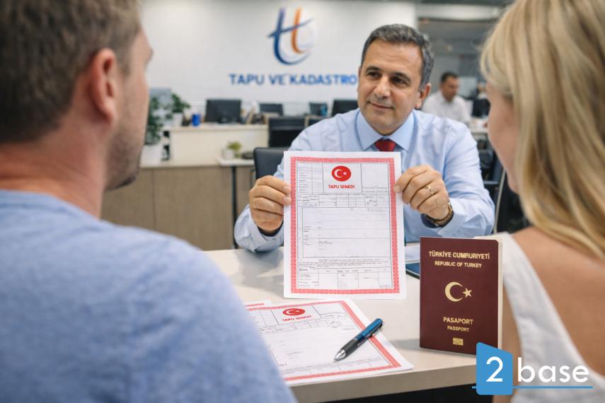 Παραλαβή του Τάπου (τίτλος ιδιοκτησίας) για το νέο εξοχικό σας σπίτι στην Αλάνια της Τουρκίας.