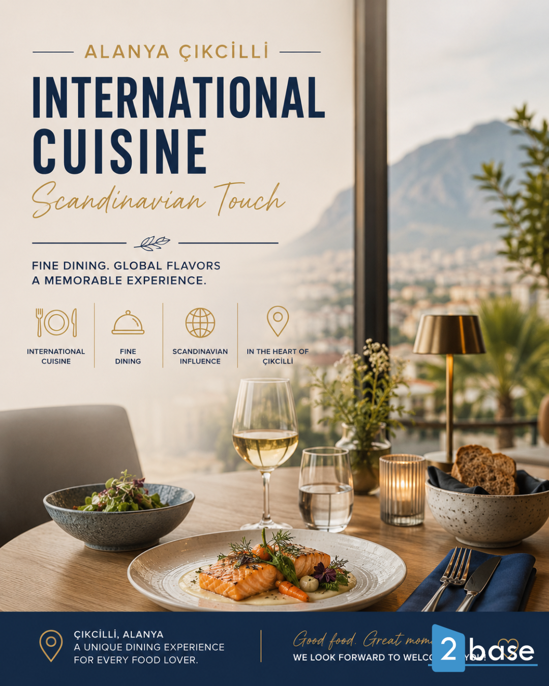 Alanya Çikcilli propose une cuisine raffinée d'inspiration internationale avec une touche scandinave.