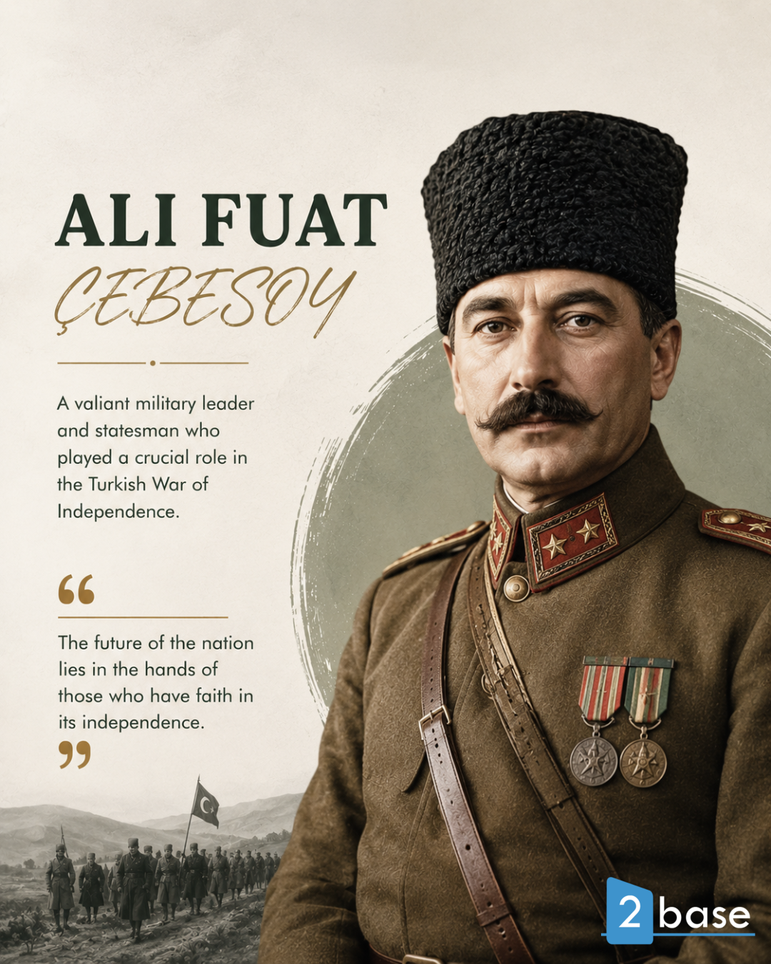 A historical figure from Alanya, Ali Fuat Cebesoy, who was inspirational in the Turkish War of Independence.