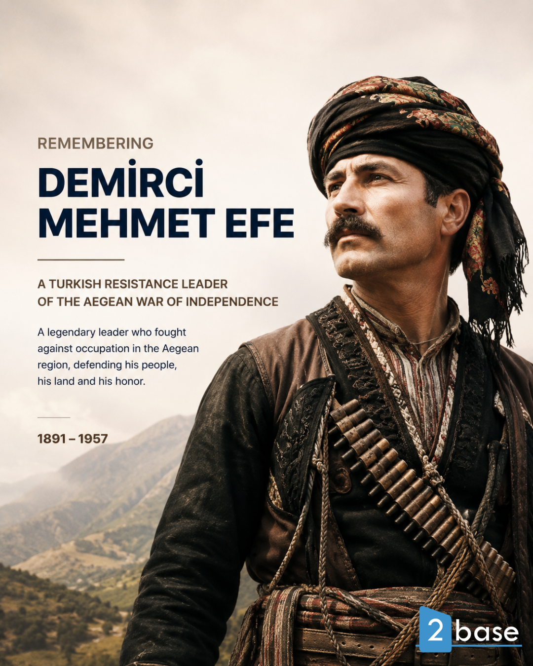 O patrimônio de Alanya: o líder da resistência turca Demirci Mehmet Efe, um símbolo de orgulho.