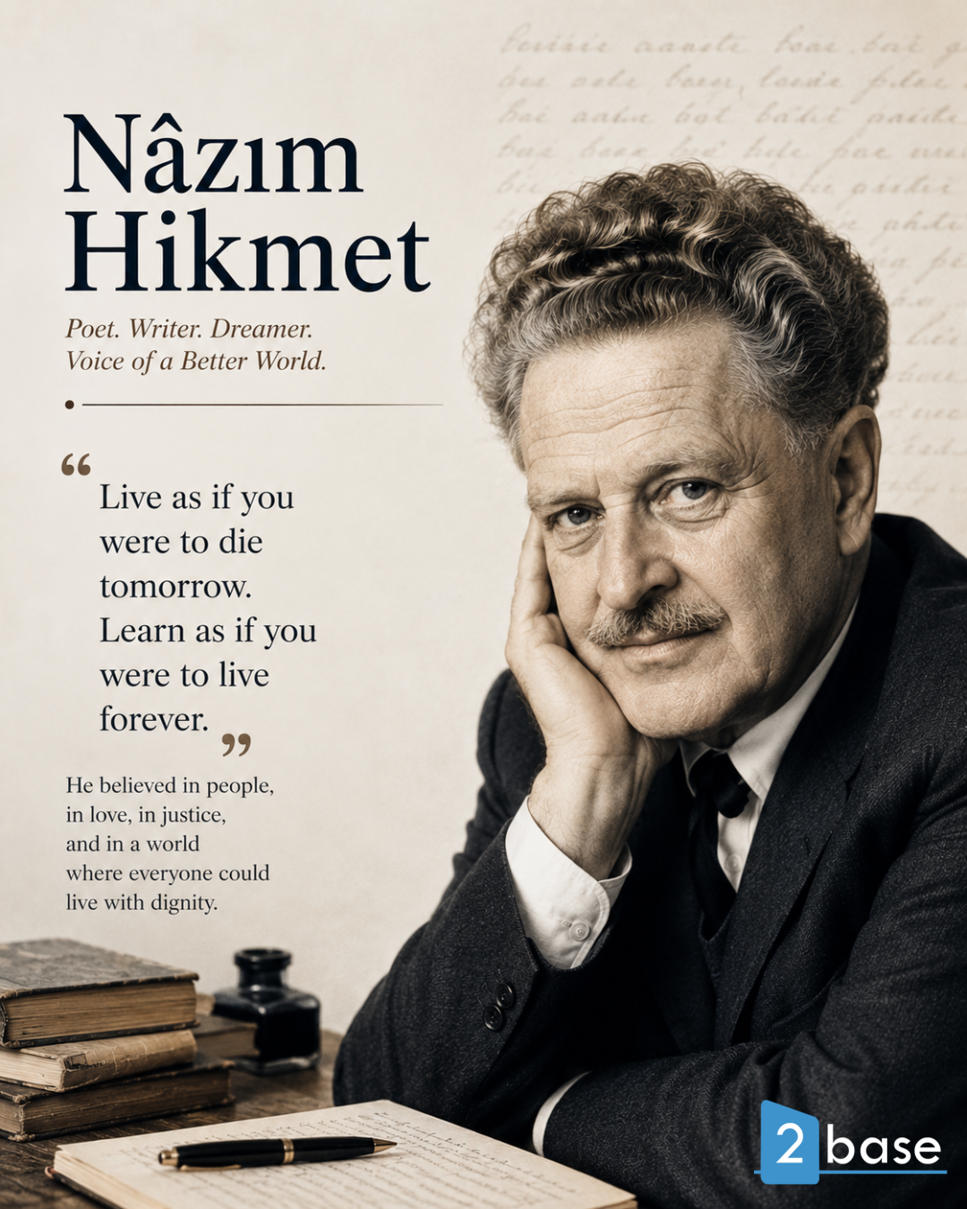 Portretas garsaus turkų poeto Nazimo Hikmeto, eksponuojamas Alanijoje, primenantis literatūros paveldą ir susikaupimą.