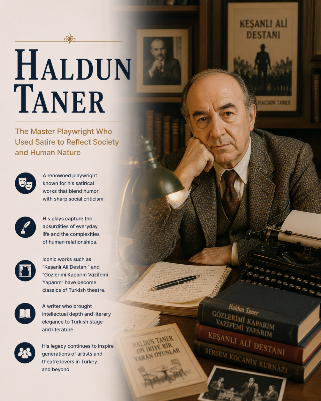Alanyaning madaniy merosi: buyuk dramaturg Haldun Taner, rassomlar va teatr ishqibozlariga ilhom bag'ishlagan.