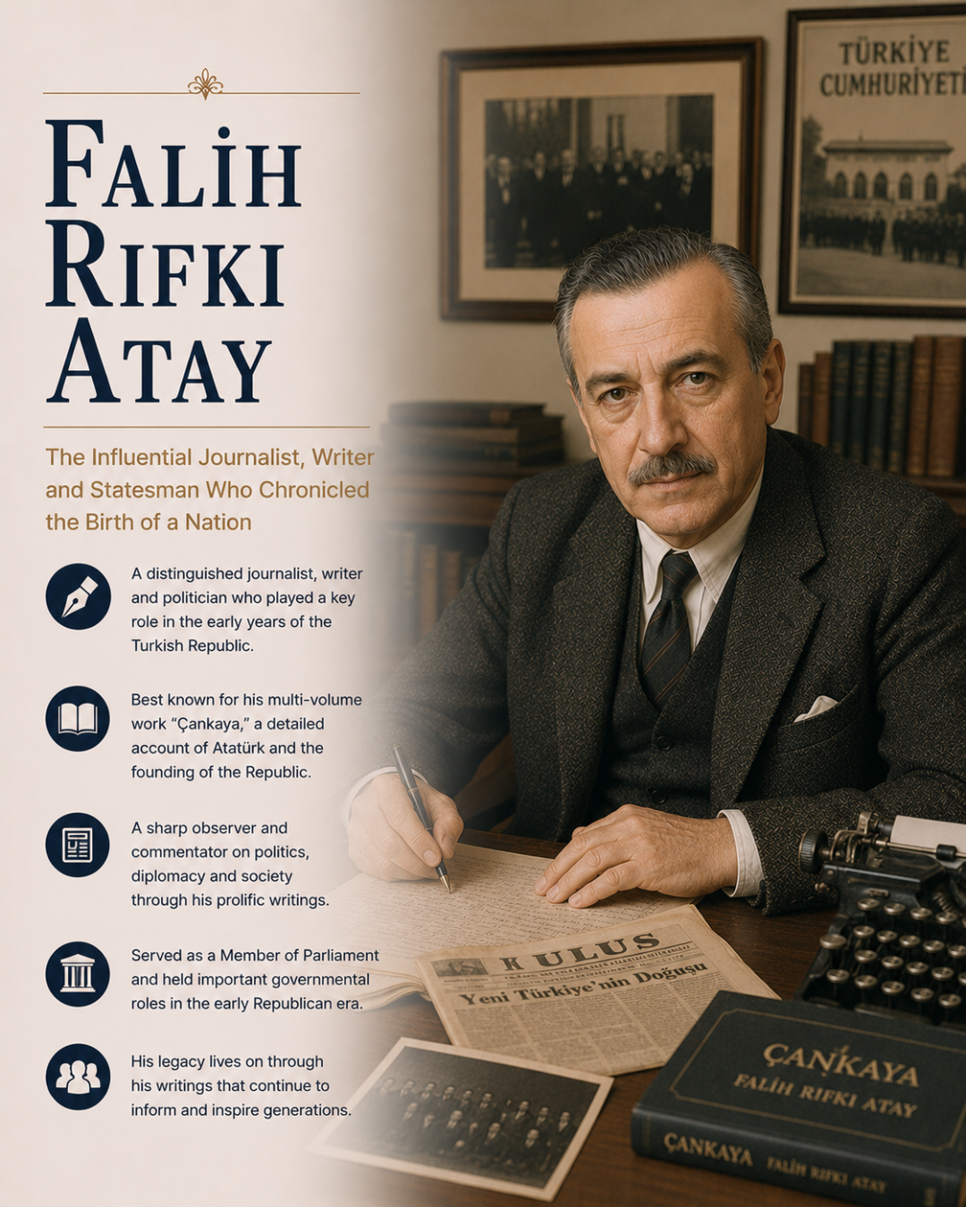 Historiallinen Alanyan toimittaja Fali̇h Ri̇fki̇ Atayn perintö inspiroi lomakodin omistajia.