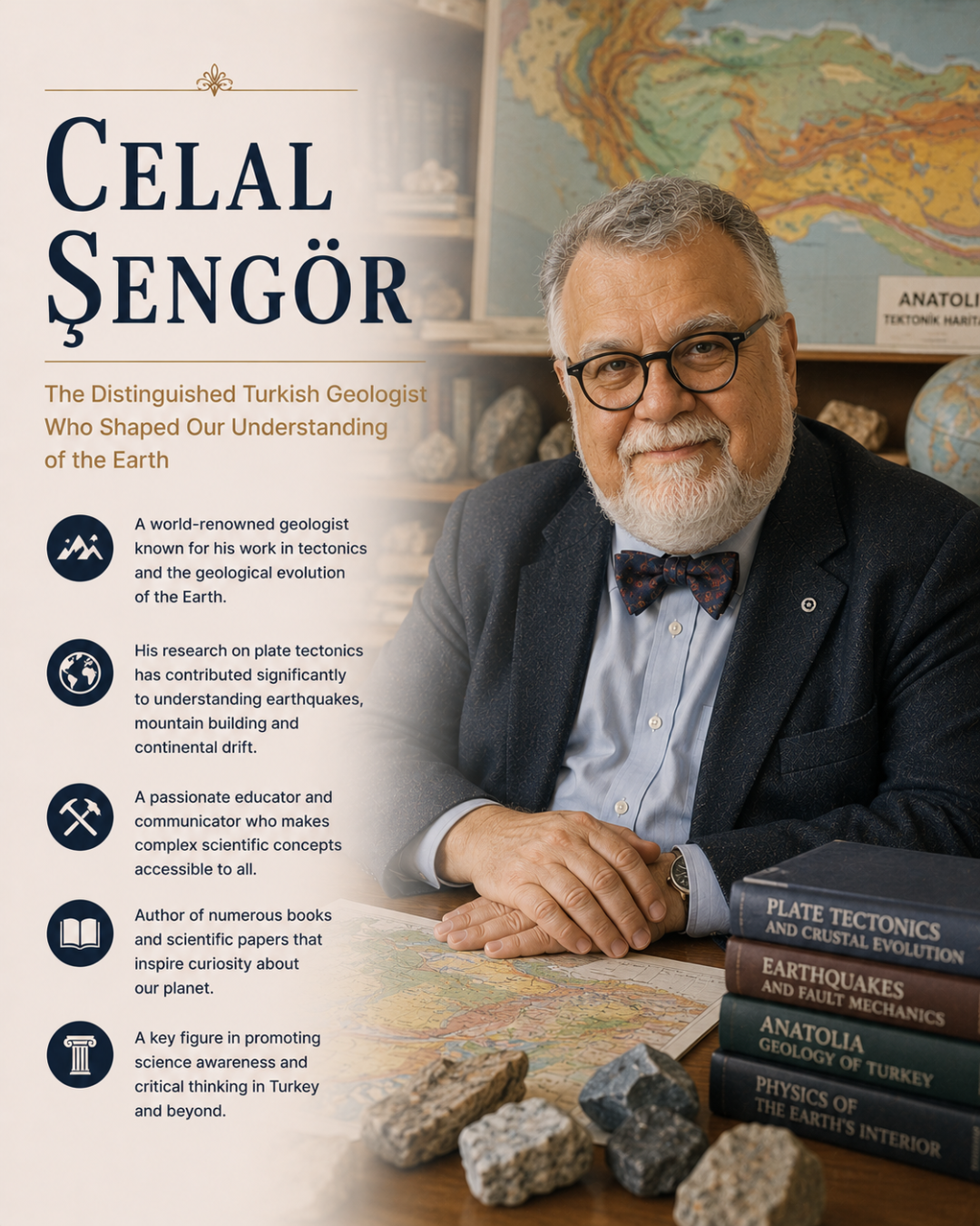 Turkų geologas Celalas Şengöras, žadinantis susidomėjimą Žemės geologija.