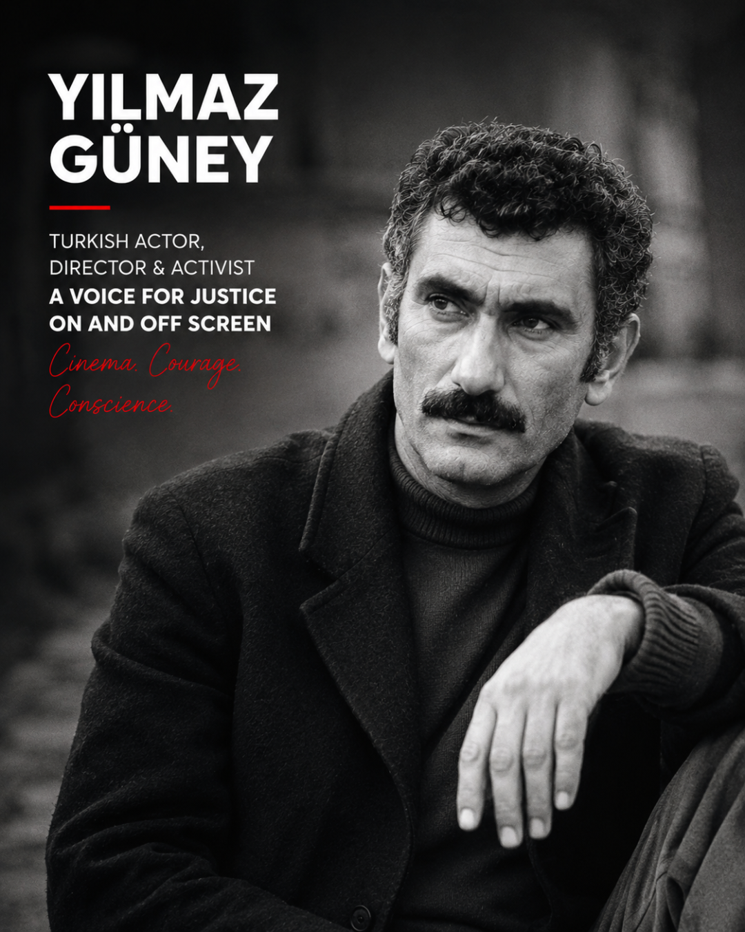 A portrait of a Turkish actor, highlighting Alanya's vibrant culture.