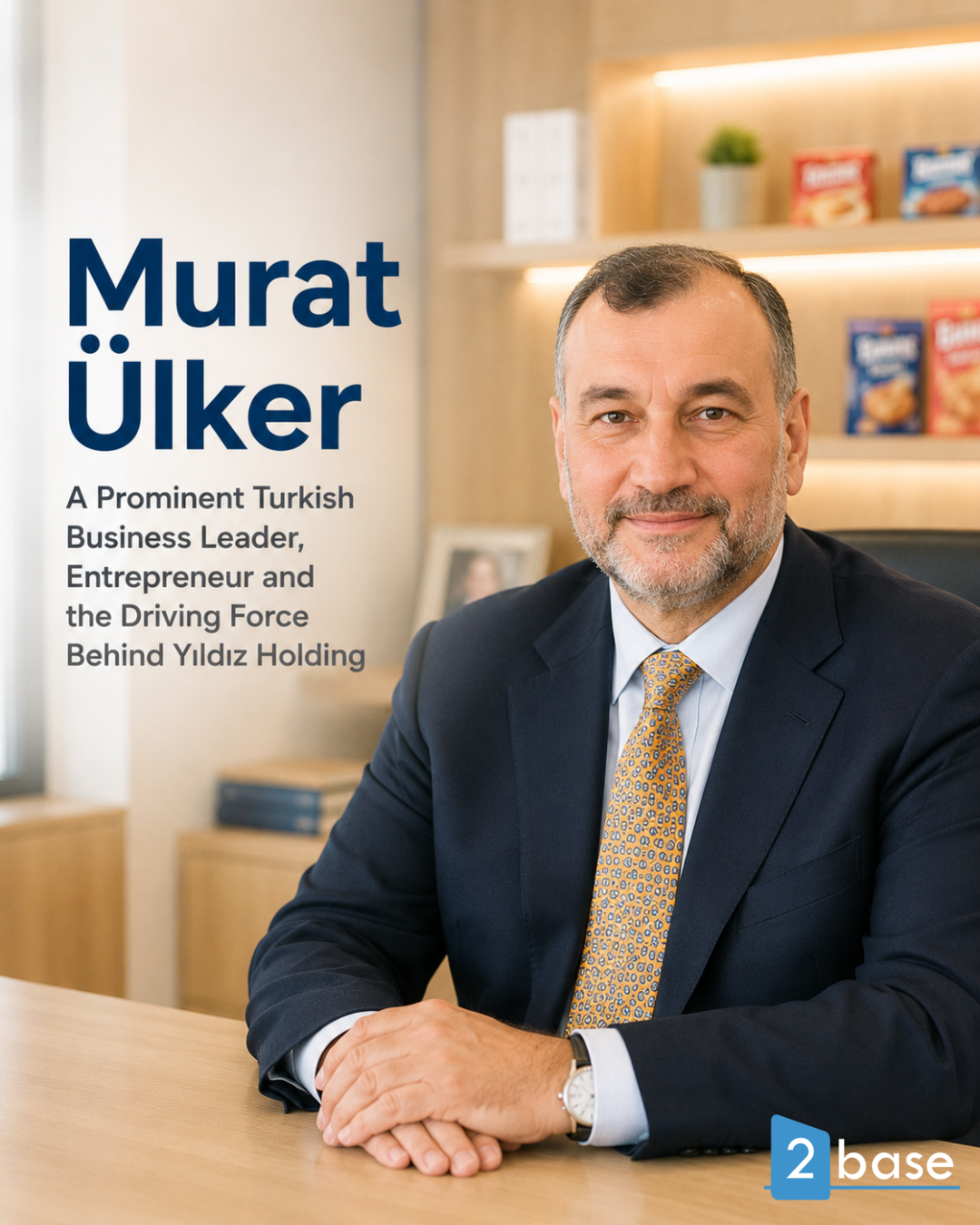 Ova slika prikazuje portret Murata Ülkera, turskog poslovnog čoveka.