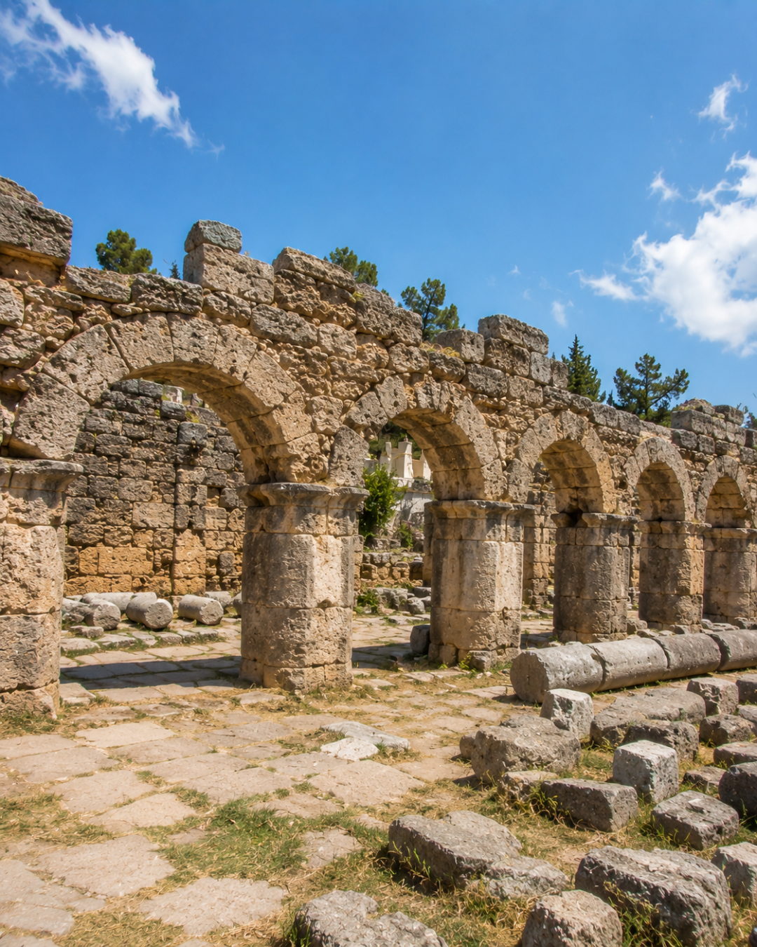 Antikke ruiner med buer i Alanya, Tyrkia, fremkaller historisk sjarm.