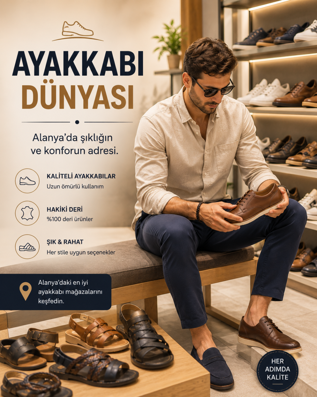 A premier shoe store in Alanya offering stylish, comfortable, and quality footwear for holidays.